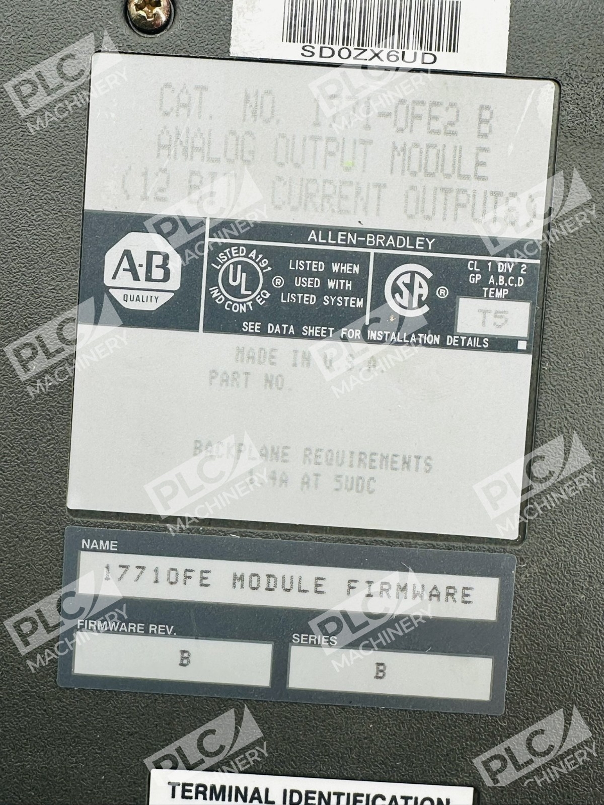 Allen Bradley 1771-OFE2 Analog Output Module w/ 1771-WC Wiring Swing Arm Ser B - Image 5