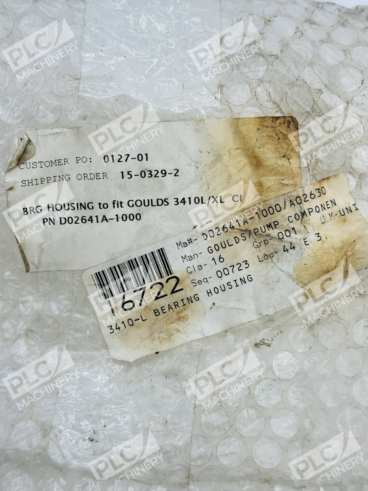 Goulds 3410-L Bearing Housing Pump Component D02641A-1000 - Image 9