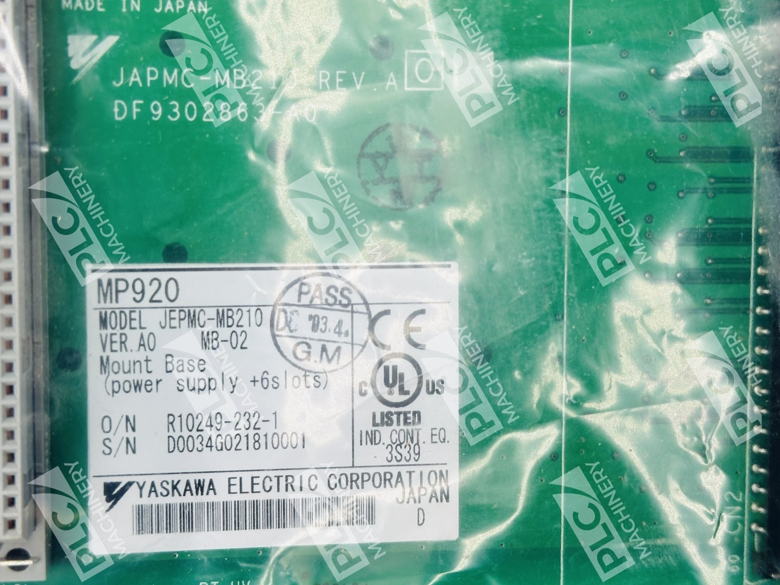 Yaskawa JEPMC-MB210 Mounting Base MP920 Power Supply + 6 Slots Ver. A0 - Image 9
