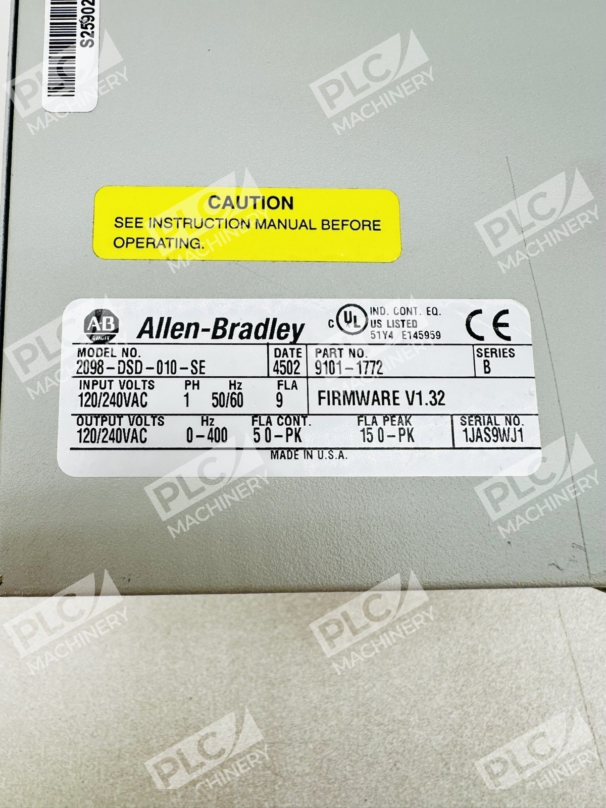 Allen Bradley 2098-DSD-010-SE Series B Ultra3000 Servo Drive - Image 3
