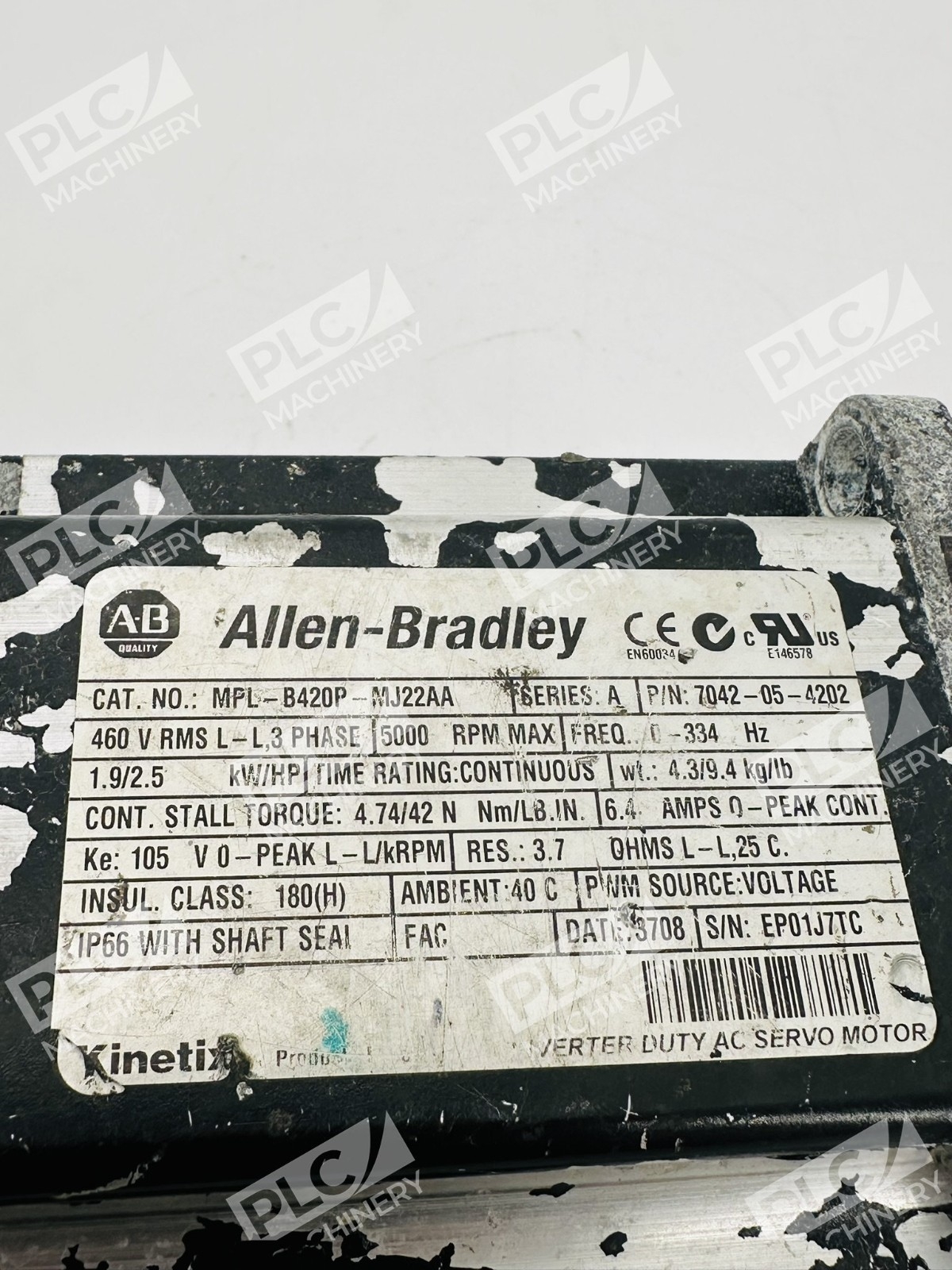 Allen Bradley MPL-B420P-MJ22AA Kinetix AC Servo Motor Ser A - Image 9