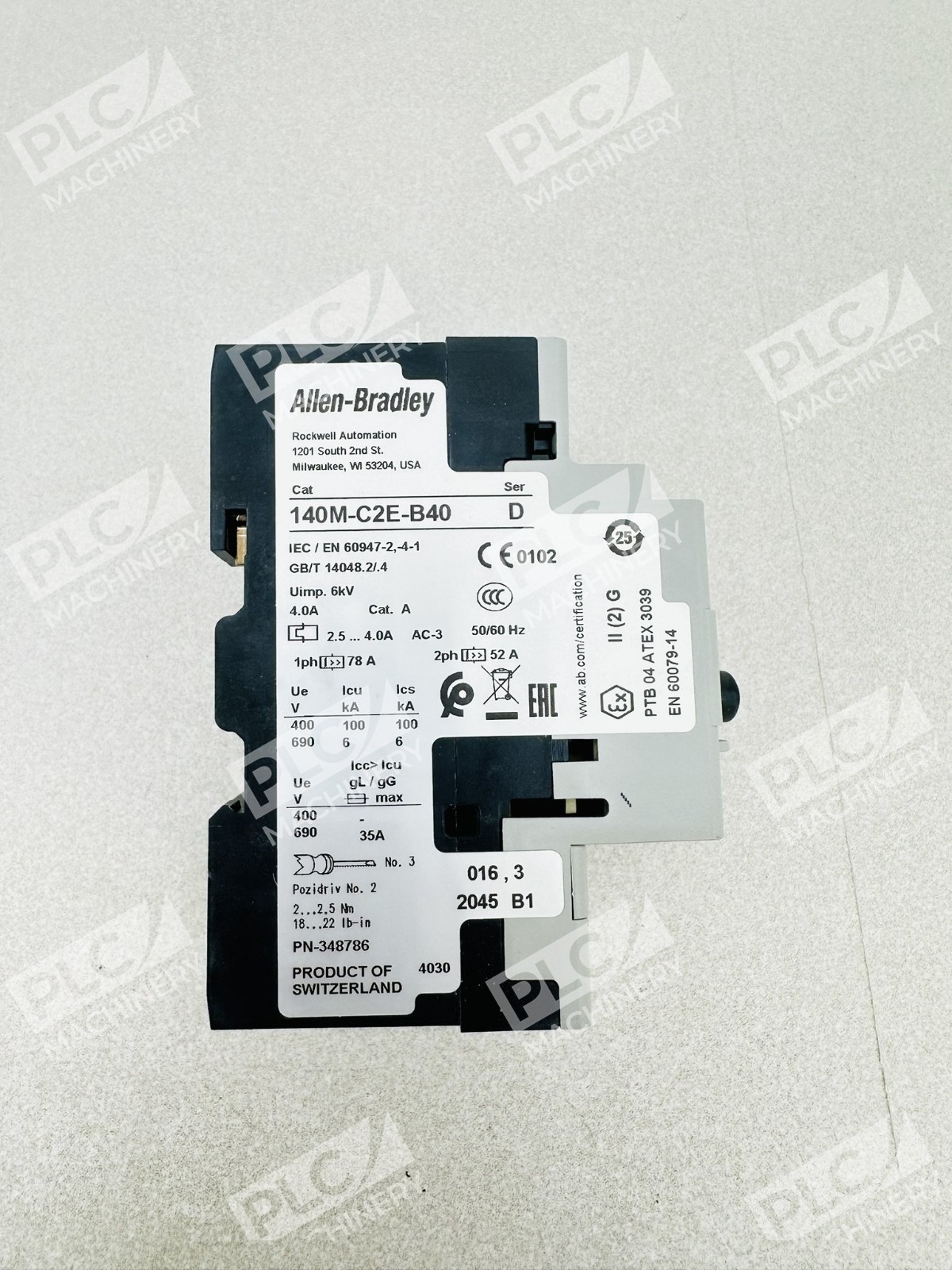 Allen Bradley 140M-C2E-B40 Series D Motor Protector Circuit Breaker - Image 6