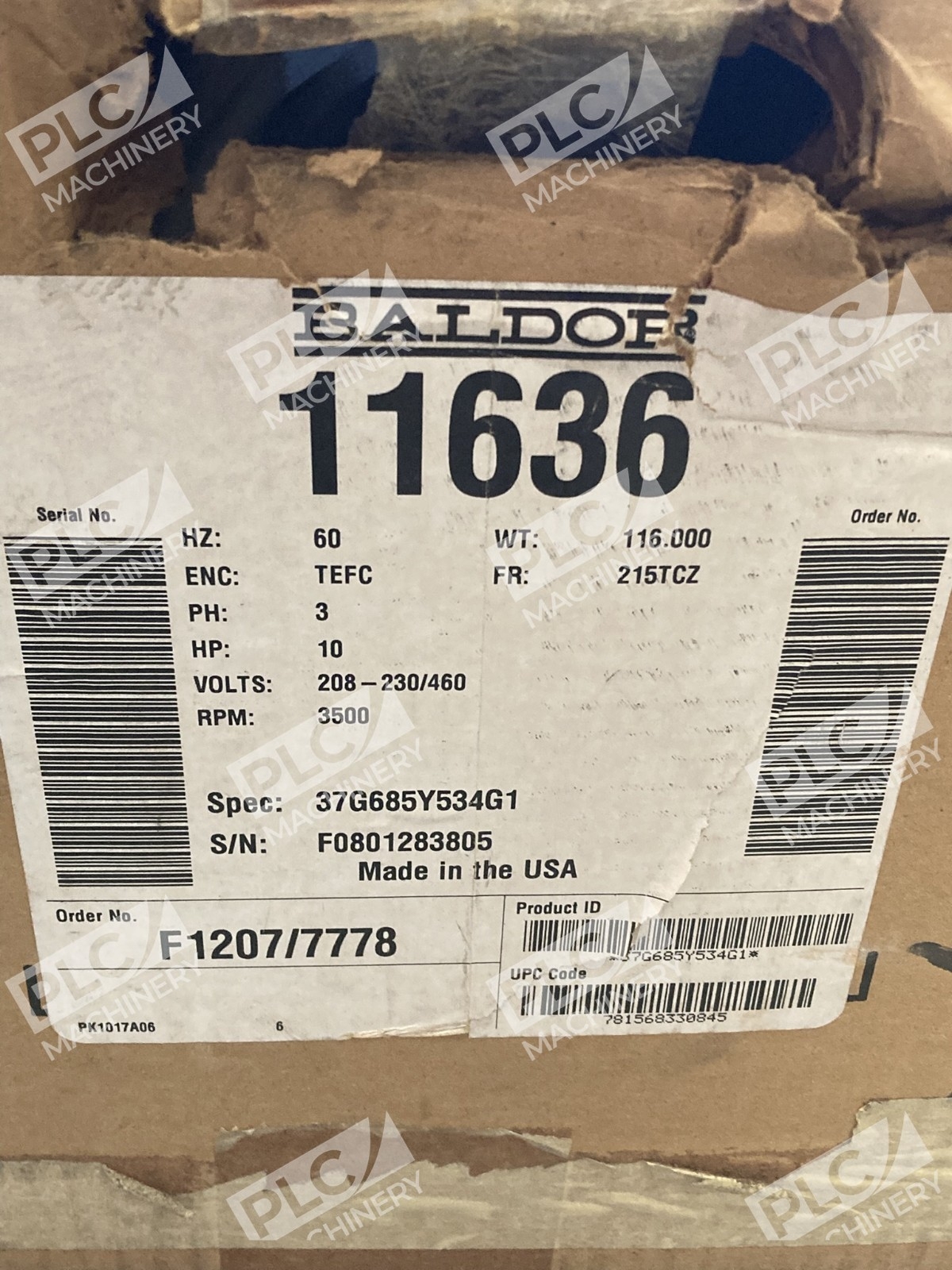 Baldor 37G685Y534G1 Industrial Electric Motor 11636 - Image 2