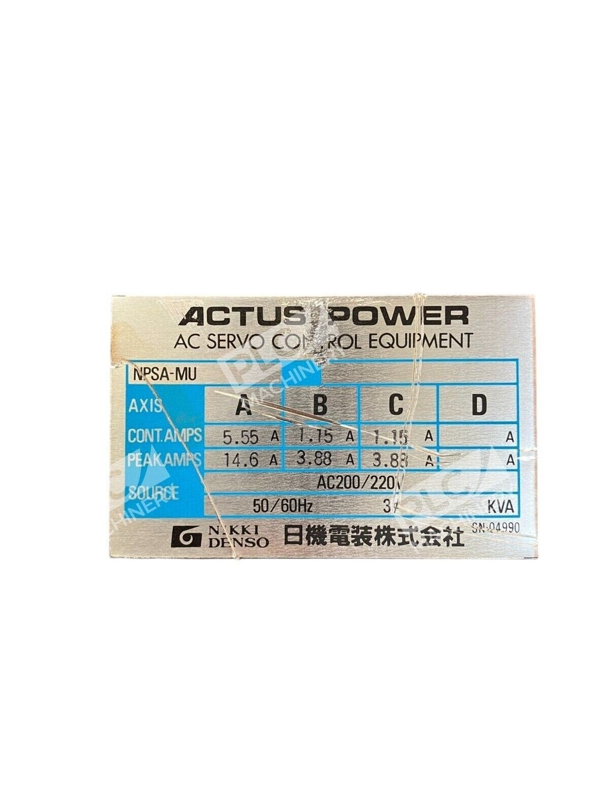 Nikki Denso NPSA-103MU-E1BS-A Actus Power Servo Controller NPSA-103MU-E1BS - Image 2