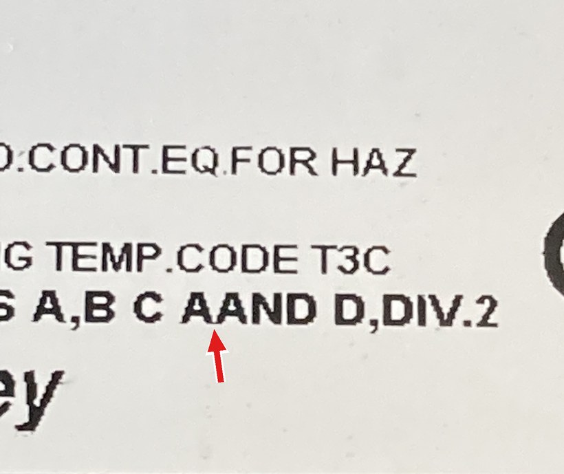 Counterfeit Allen-Bradley label printing AAND with a doubled letter