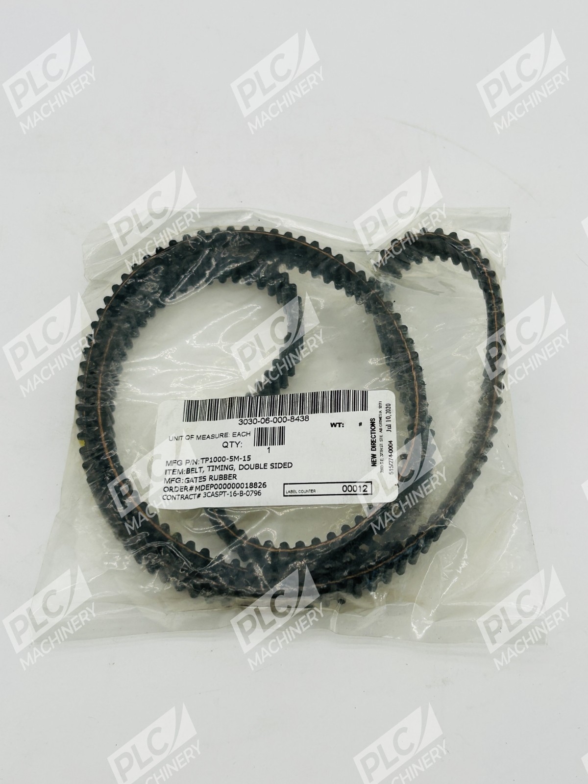 Gates Rubber TP1000-5M-15 Double Sided Timing Belt Sealed