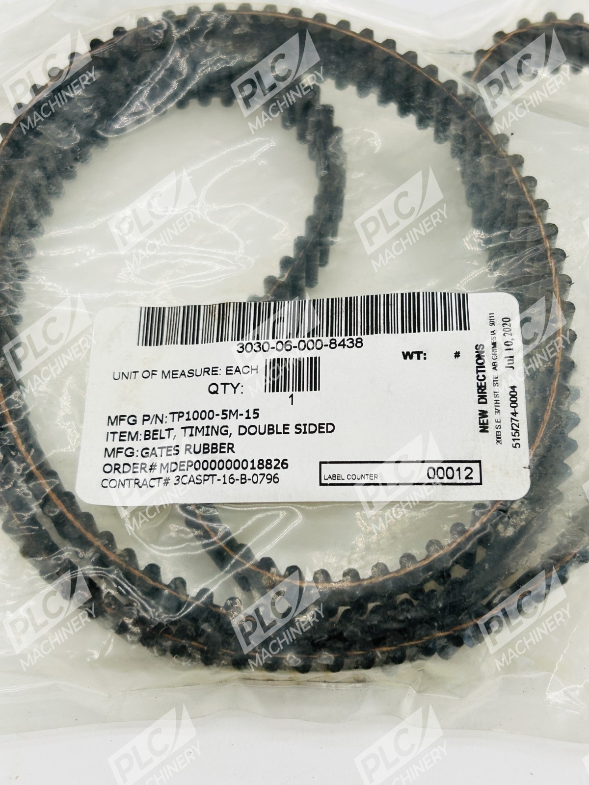 Gates Rubber TP1000-5M-15 Double Sided Timing Belt Sealed - Image 2