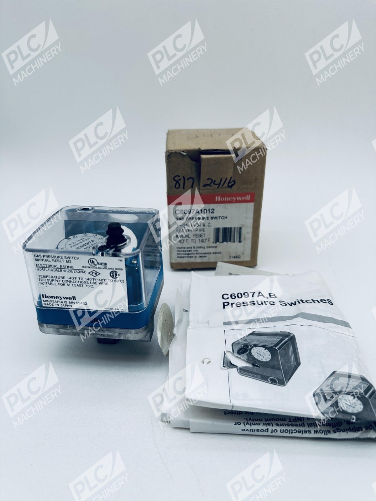 Honeywell C6097A1012 Gas Pressure Switch Manual Reset