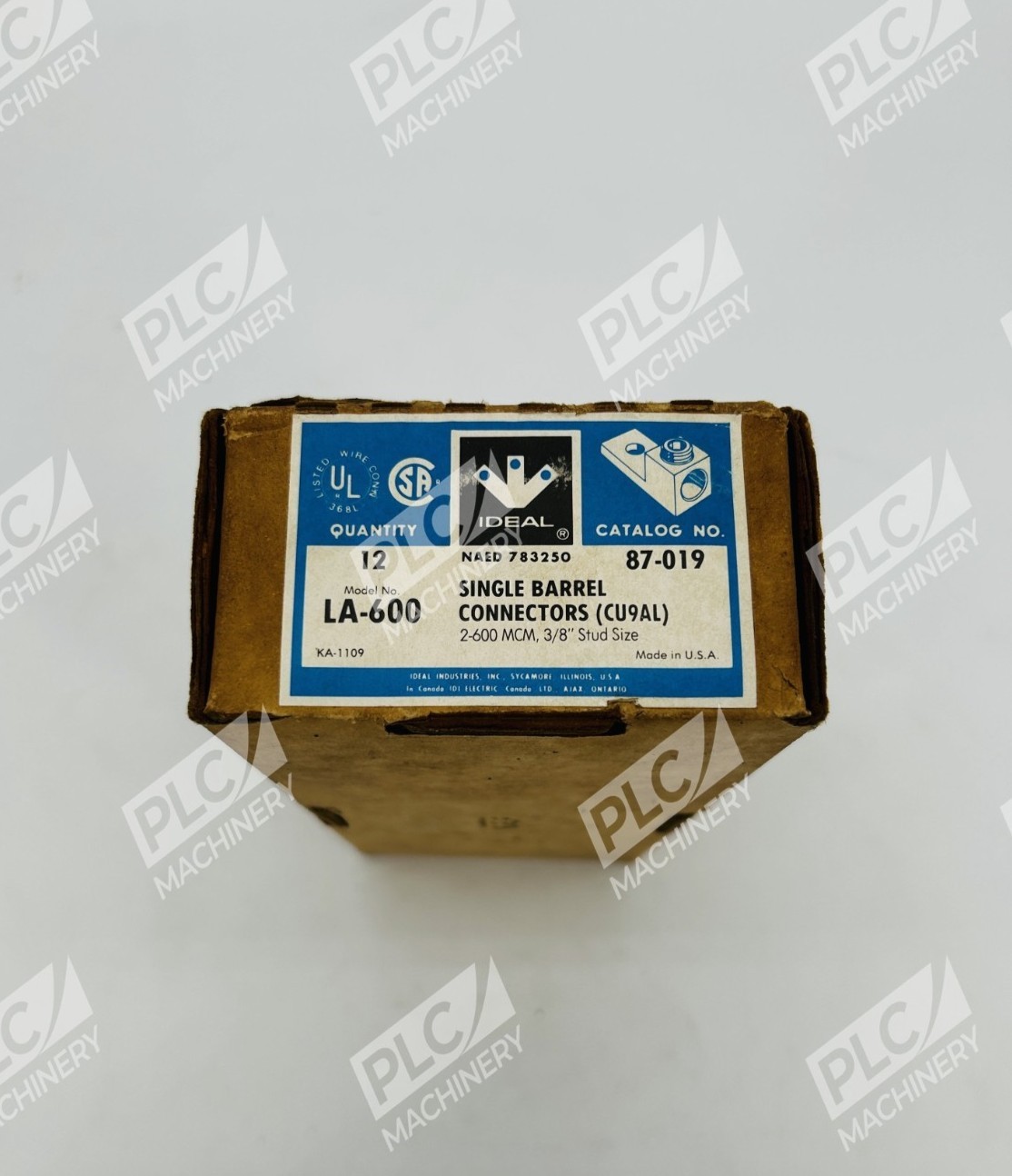 Ideal 87-019 Single Barrel Connector LA-600 Type Box of 5
