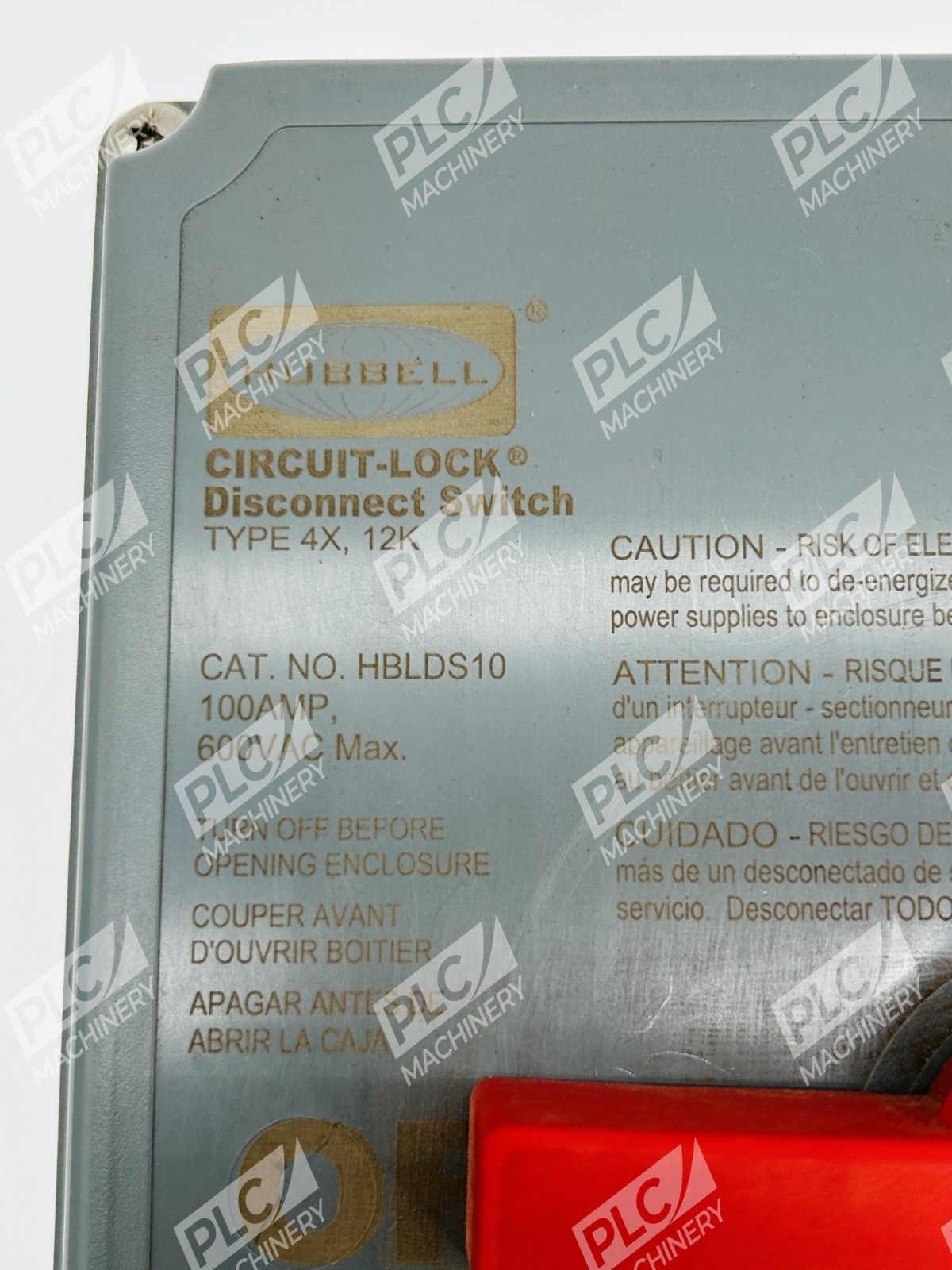 Hubbell HBLDS10 Circuit-Lock Disconnect Switch Type 4X 100A 600VAC - Image 3