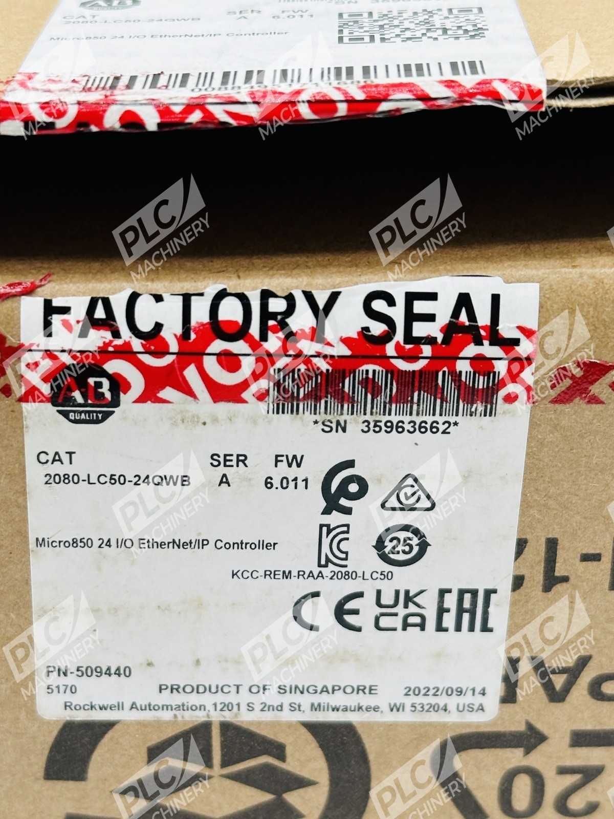 Allen Bradley 2080-LC50-24QWB Series A Micro850 24 I/O EtherNet/IP Controller - Image 4