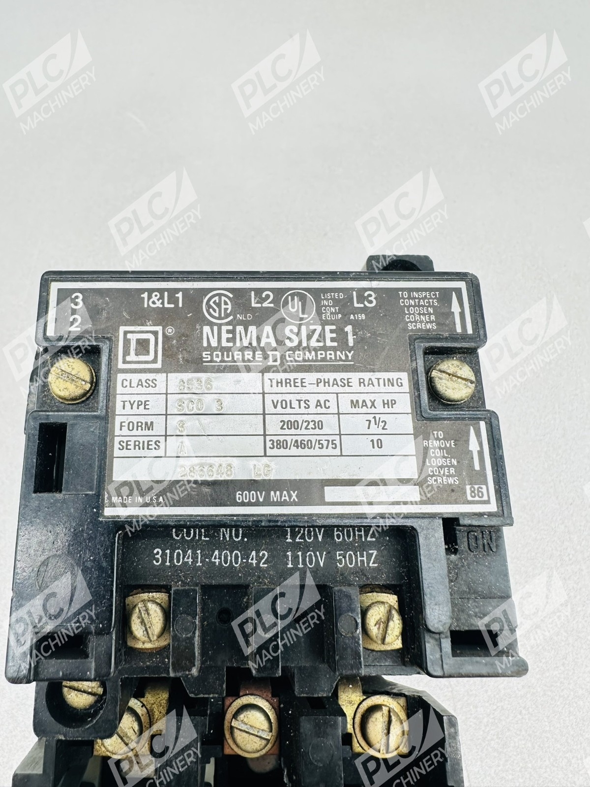 Square D 8536SCO3 Nema Size 1 Magnetic Contactor Series A - Image 4