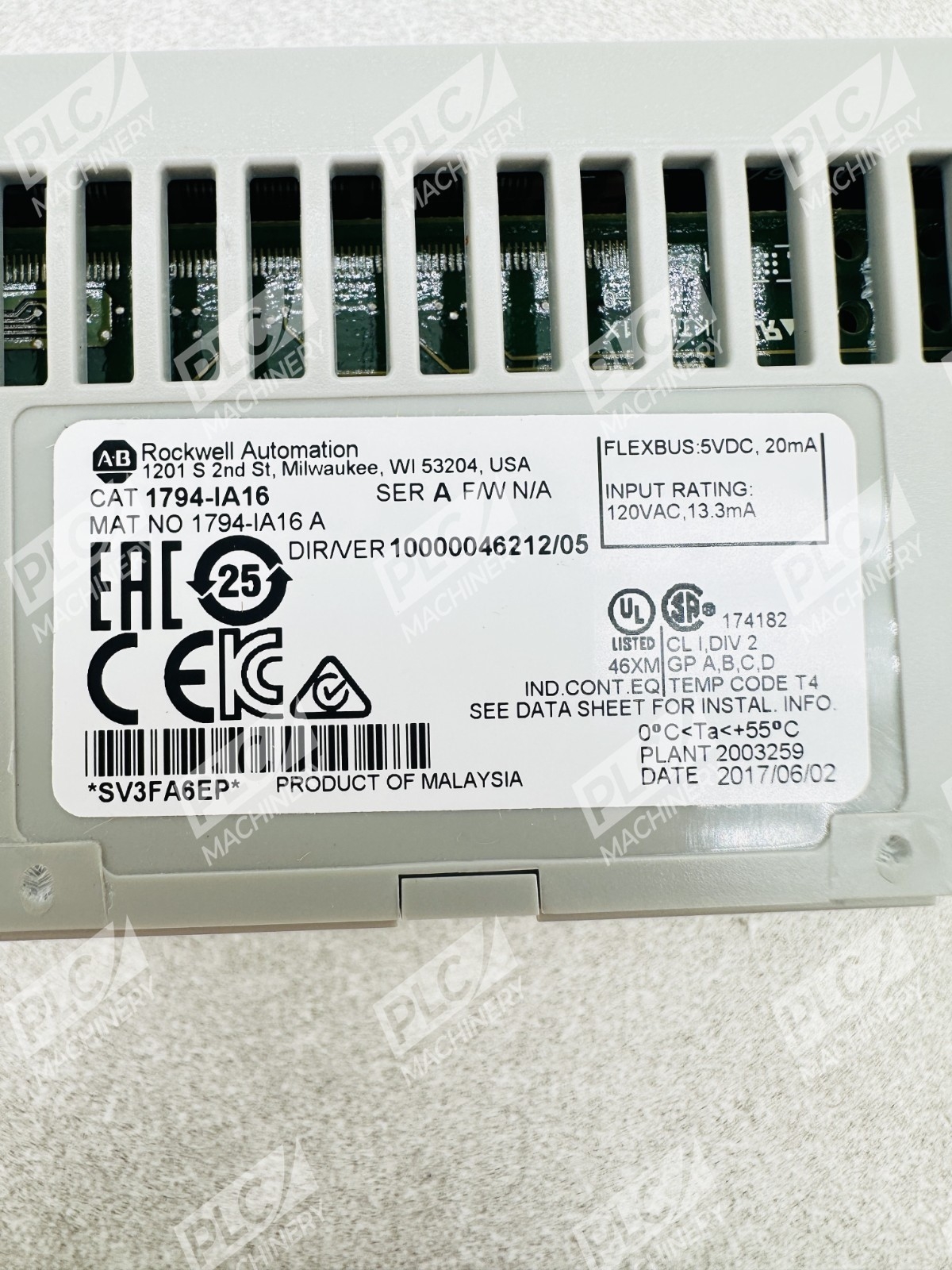 Allen Bradley 1794-IA16 Series A Flex I/O 120V AC Input Module - Image 6