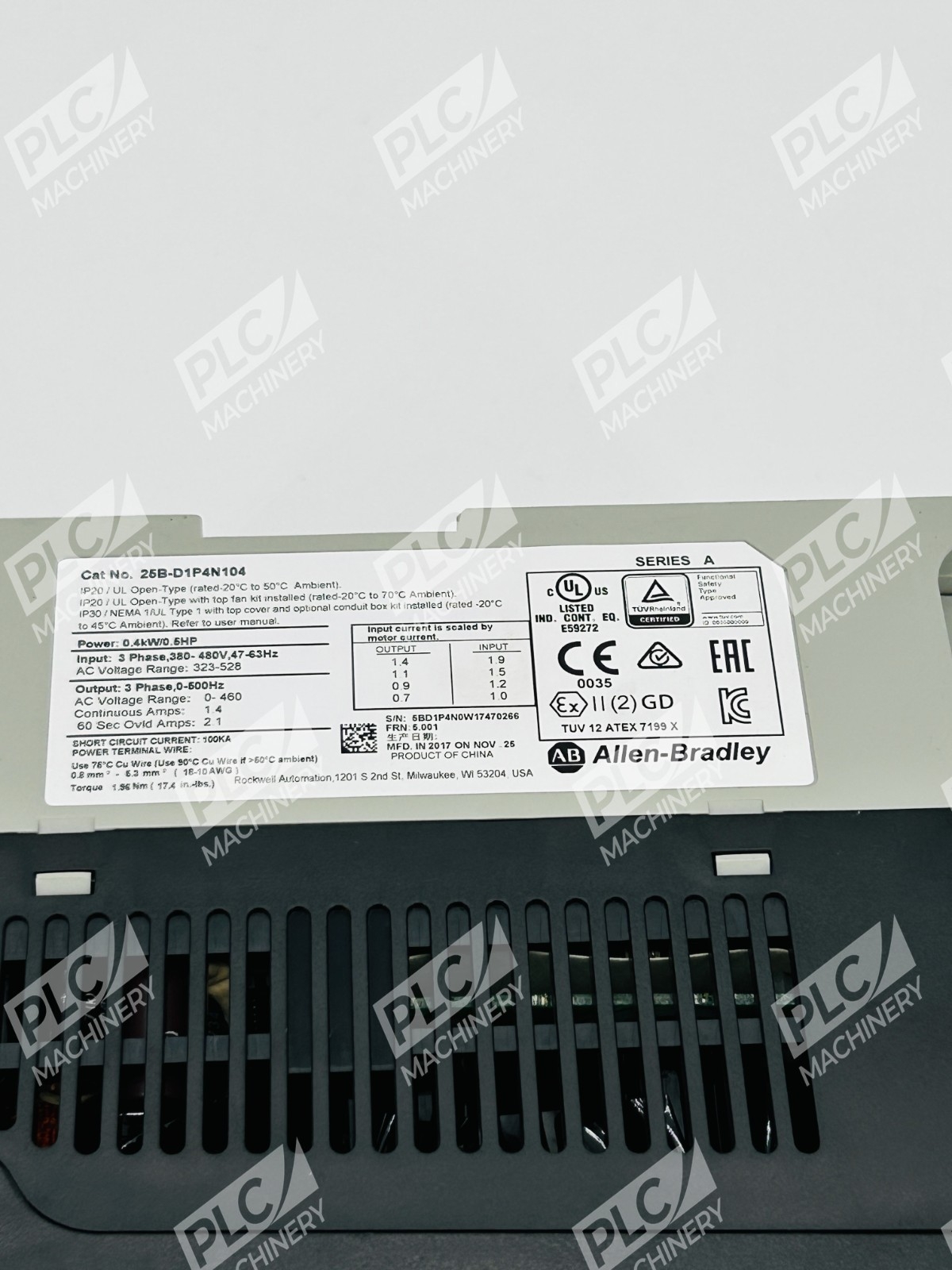 Allen Bradley 25B-D1P4N104 PowerFlex 525 VFD AC Drive Ser A - Image 7