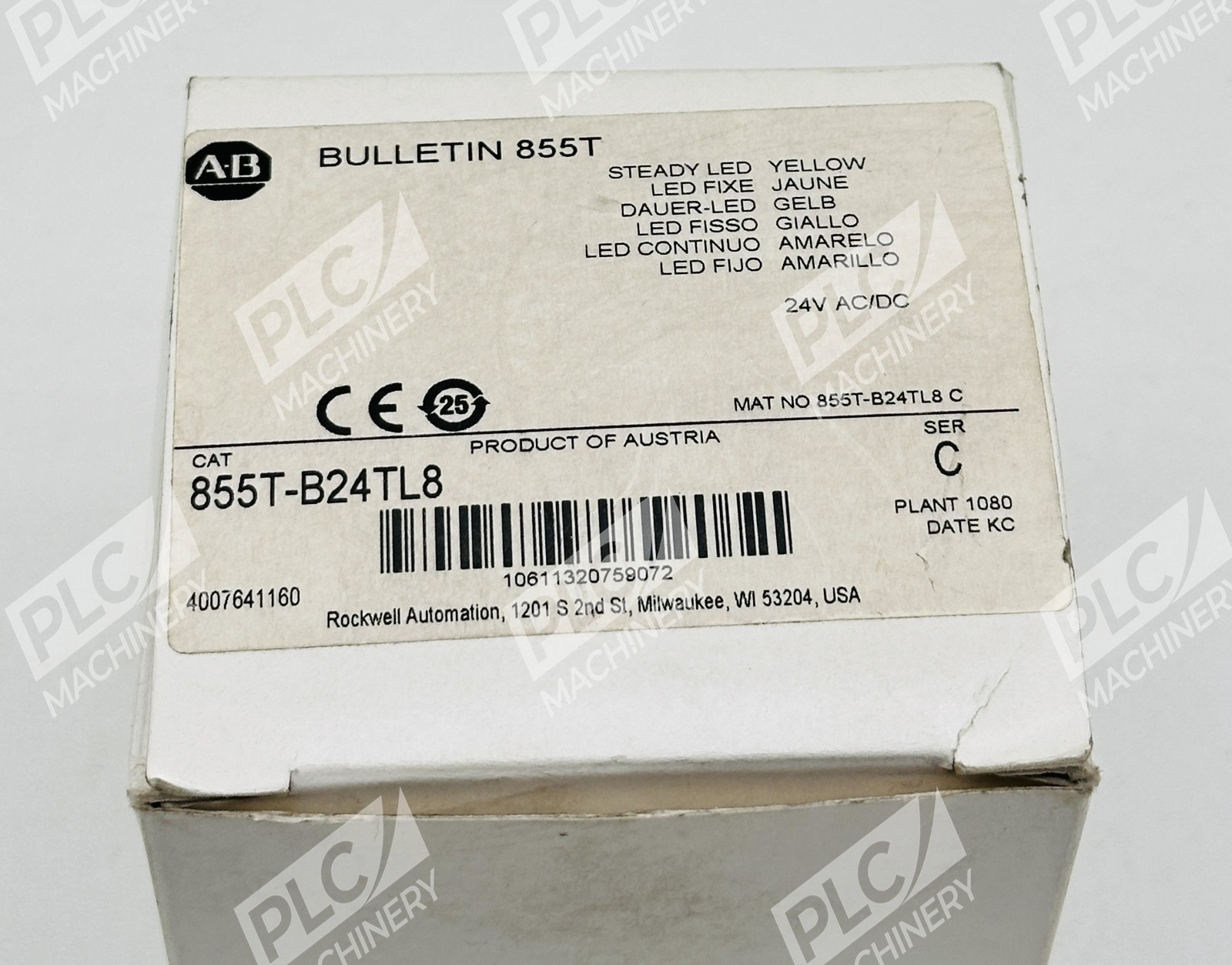 Allen Bradley 855T-B24TL8 Series C Steady LED Yellow - Image 2