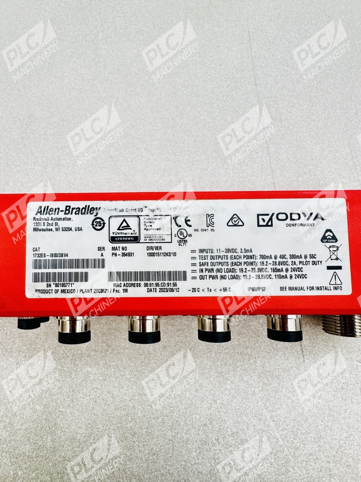 Allen Bradley 1732ES-IB8XOBV4 Series A ArmorBlock Guard I/O Module - Image 3