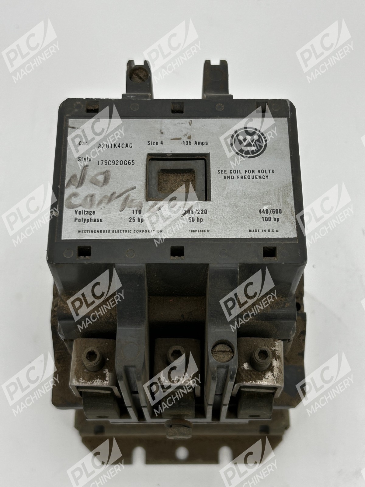 Westinghouse A201K4CAG Size 4 135Amps 179C920G65 Contactor