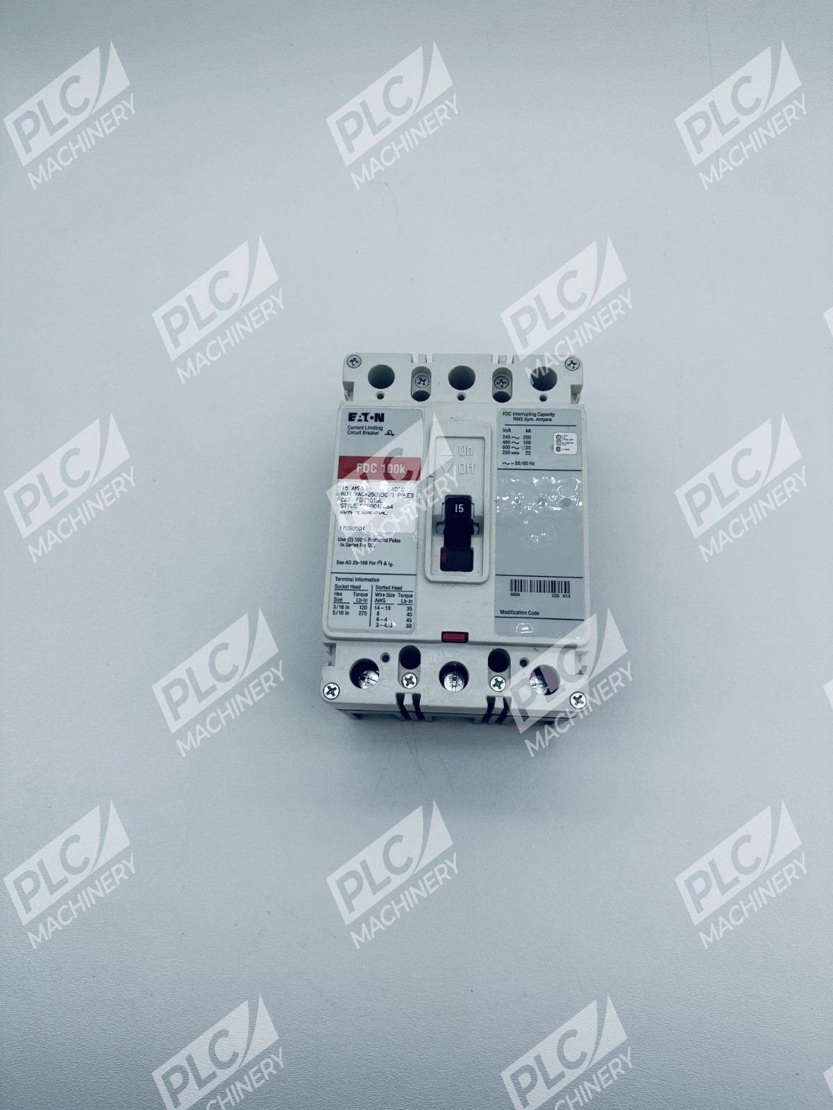 Eaton FDC3015L Molded Case Circuit Breaker 3 Pole 15A 600V - Image 3