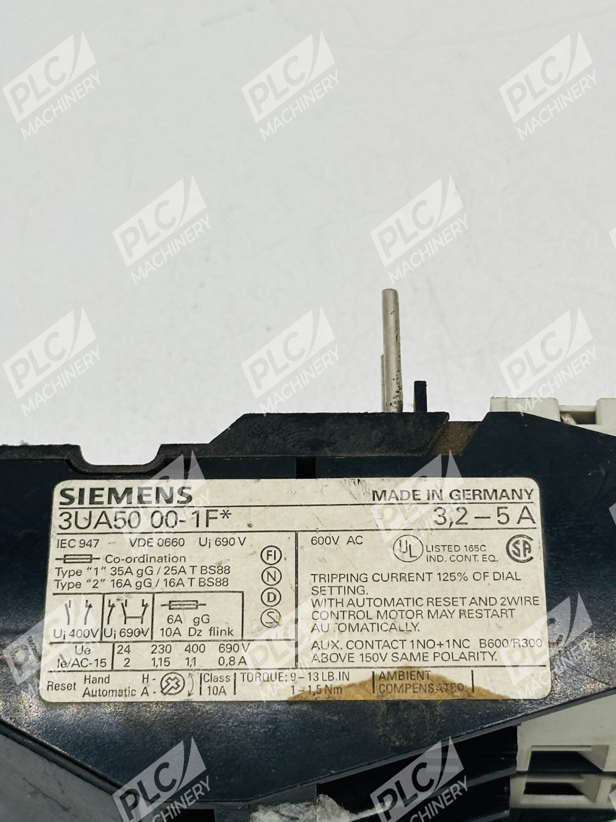 Siemens 3UA5000-1F Thermal Overload Relay 3.2-5A 600V - Image 6