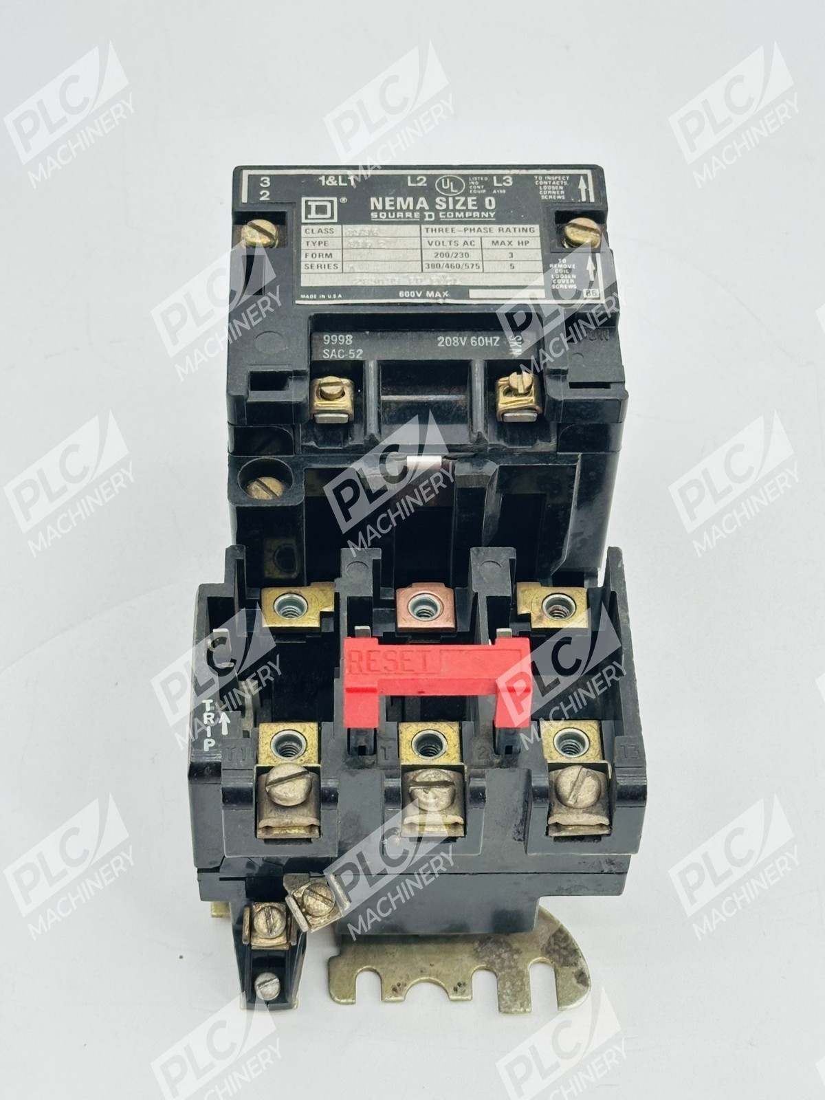 Square D 8536SBG2 Nema Size 0 Three-Phase Magnetic Starter Series A