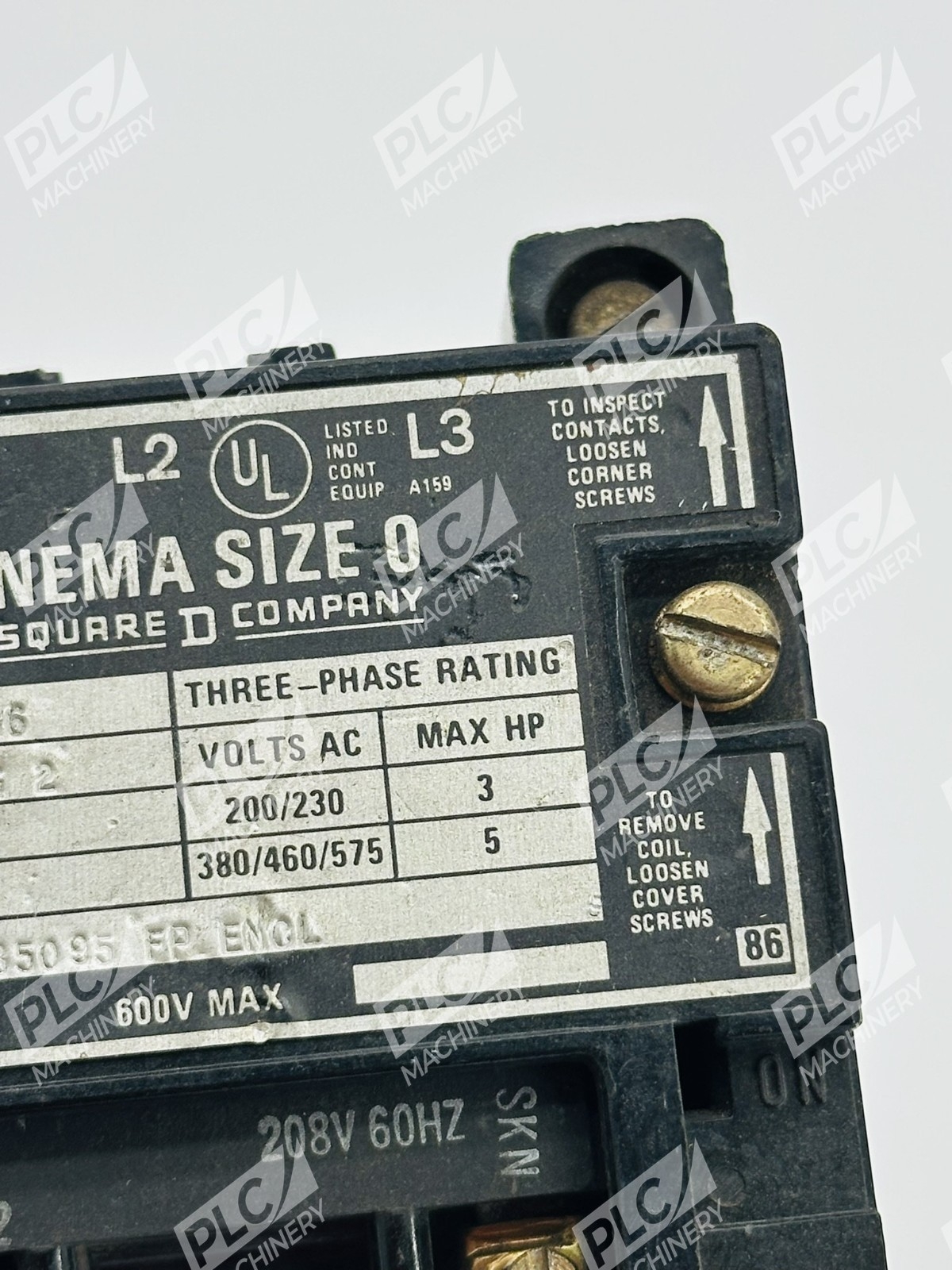 Square D 8536SBG2 Nema Size 0 Three-Phase Magnetic Starter Series A - Image 10