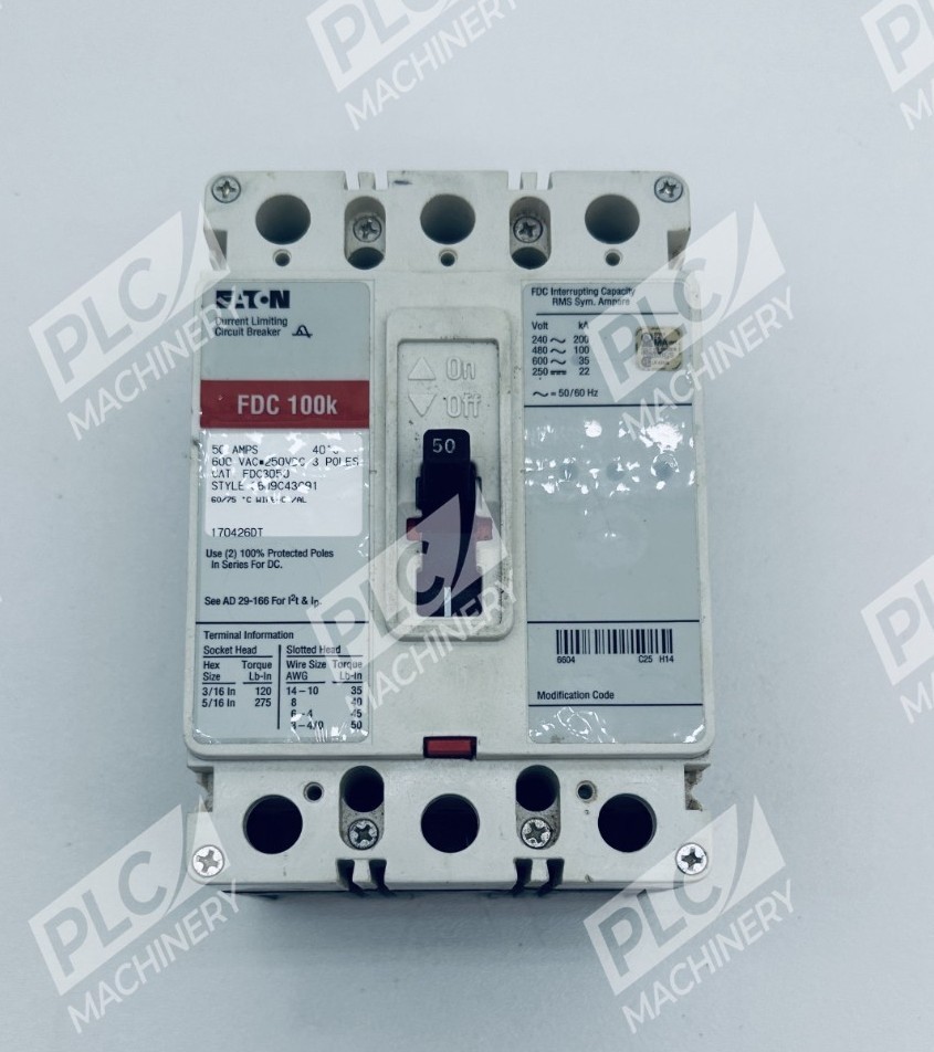 Eaton FDC3050 Molded Case Circuit Breaker 3 Pole 50A 600V