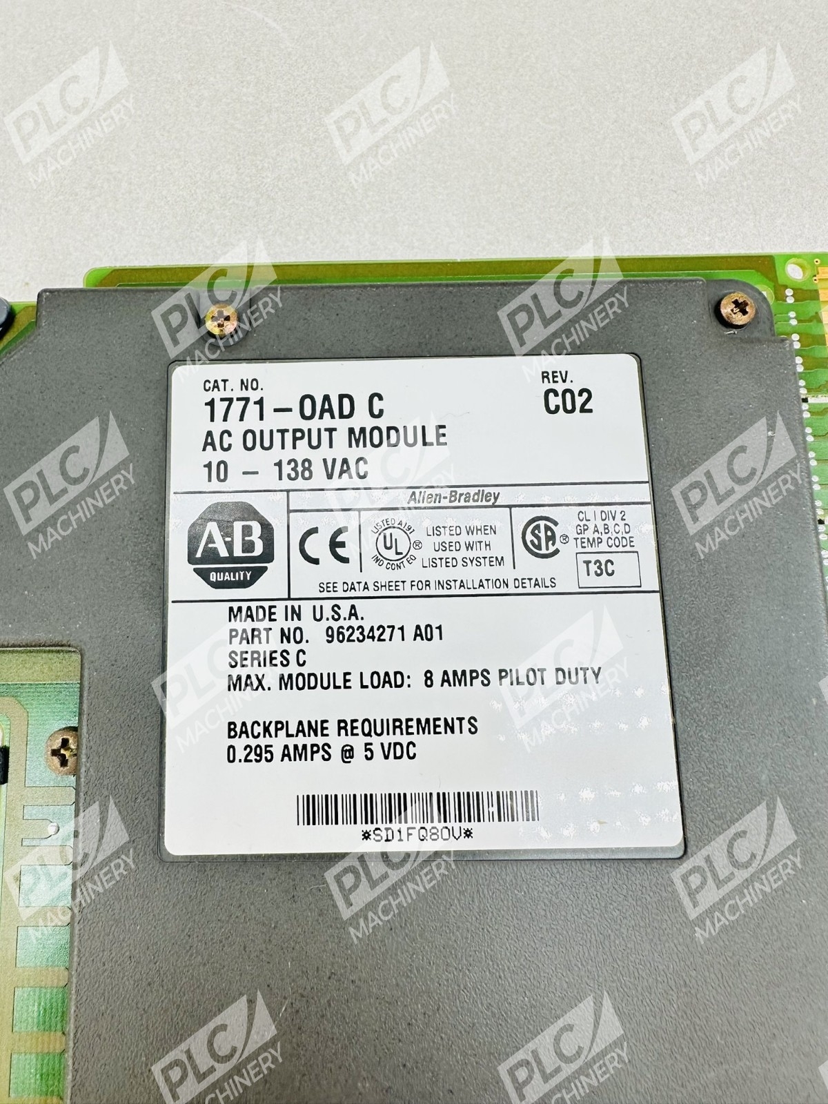 Allen Bradley 1771-OAD PLC 5 AC Output Module Rev. C02 Ser C - Image 2