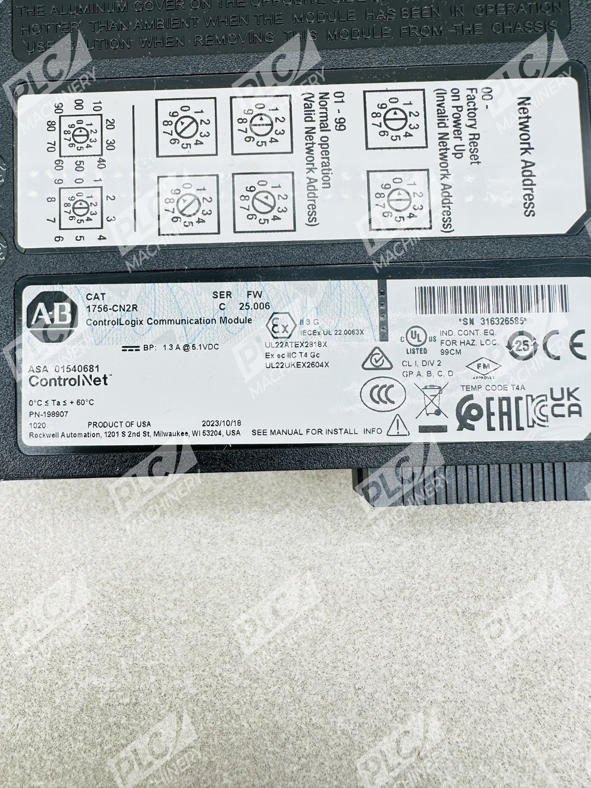 Allen Bradley 1756-CN2R Series C ControlLogix Communications Module - Image 5