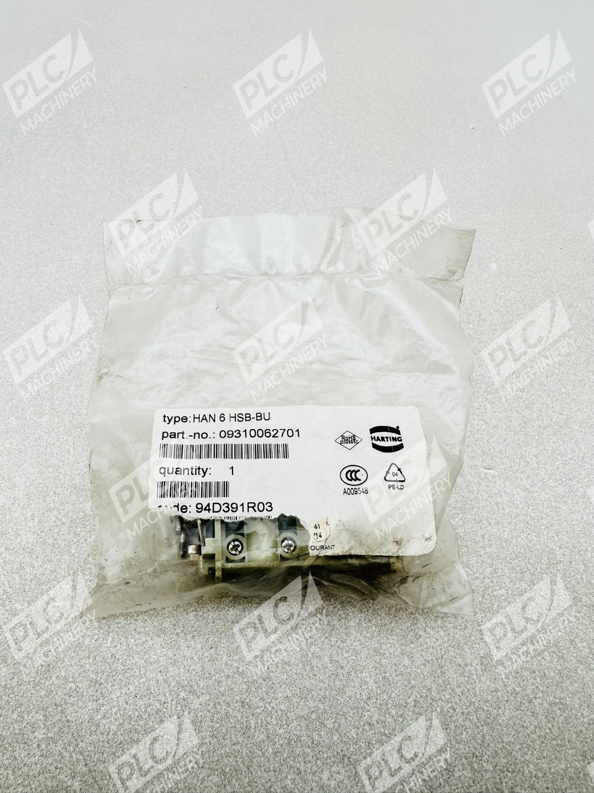 Harting HAN 6 HSB-BU Female Insert Heavy Duty Connector 09310062701