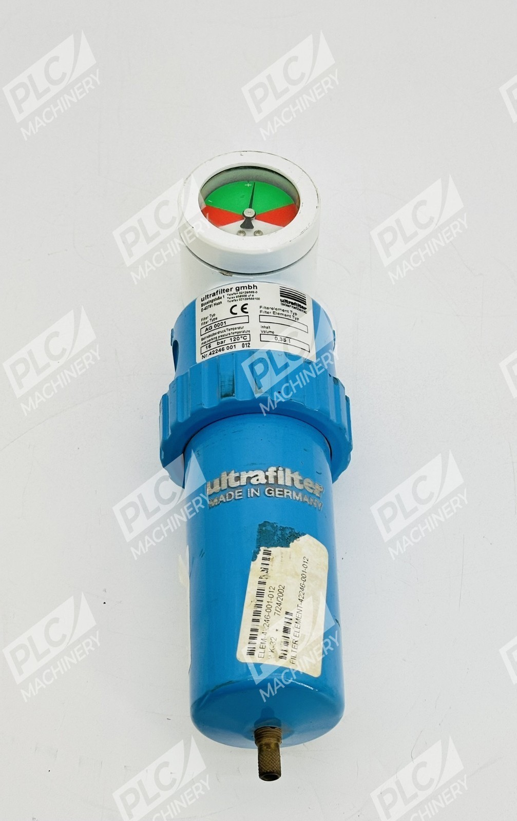 Ultrafilter AG 0001 Compressed Air Pneumatic Filter Element Housing 16Bar