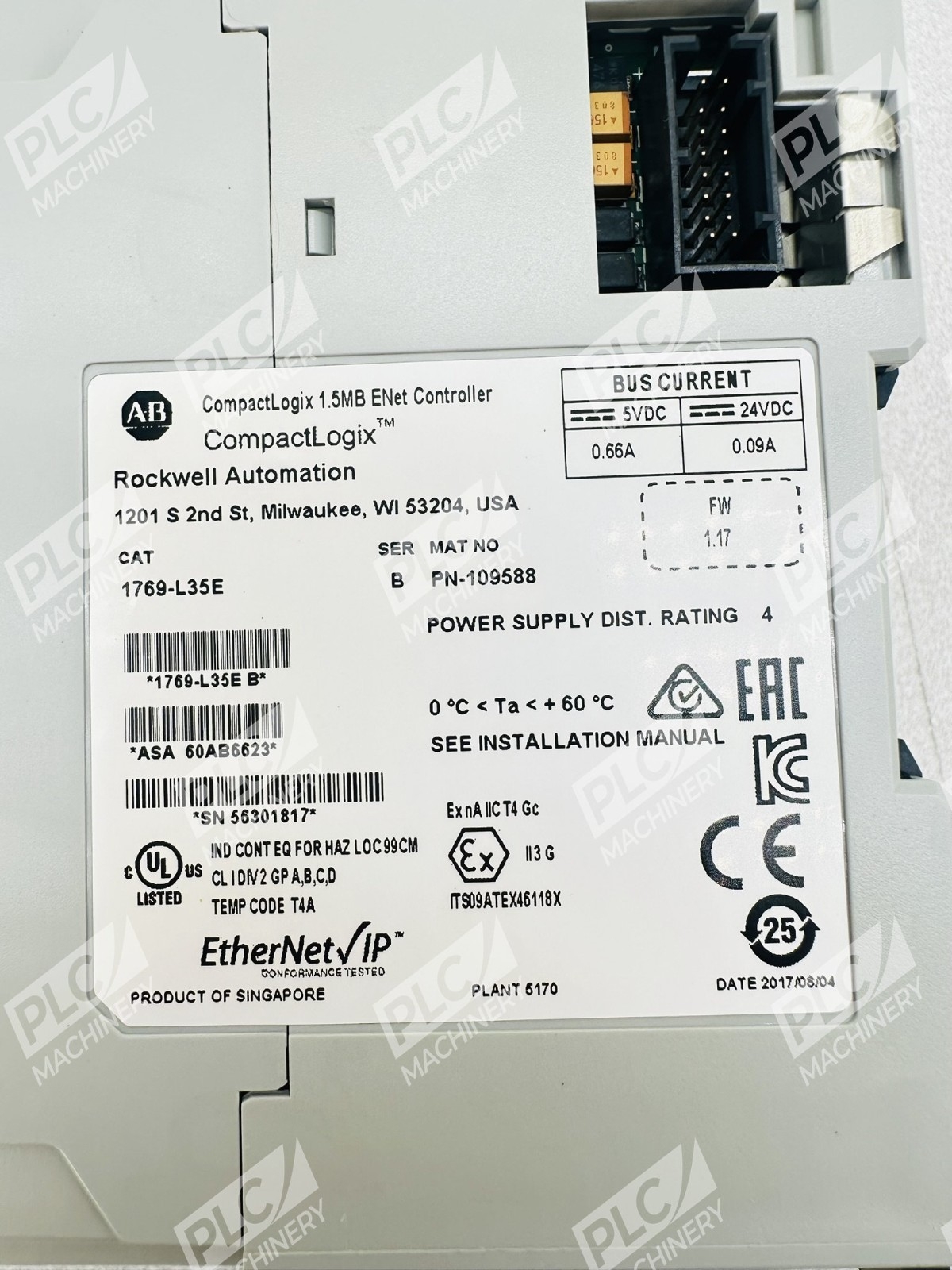 Allen Bradley 1769-L35E Series B CompactLogix 1.5MB ENet Controller - Image 2