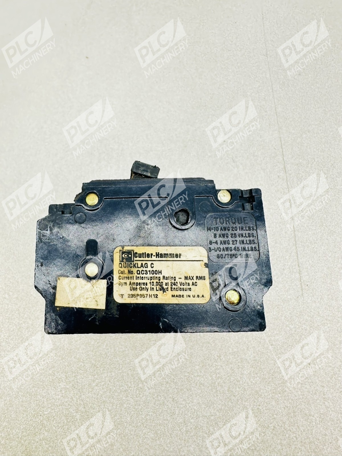 Eaton Cutler-Hammer QC3100H Quicklag C Circuit Breaker 3-Pole 100A 240V - Image 7