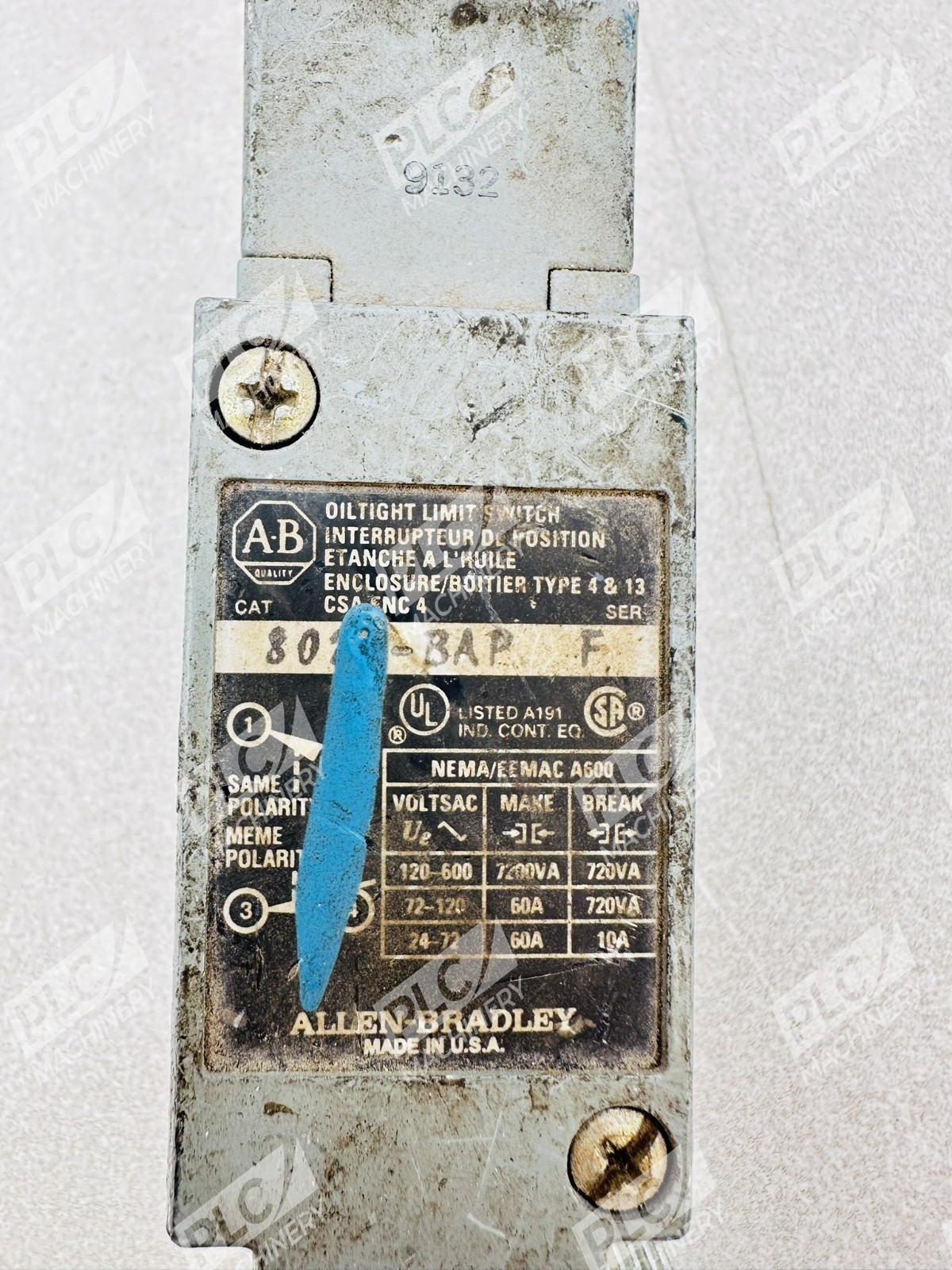 Allen Bradley 802T-BAP Oiltight Limit Switch Ser F - Image 2