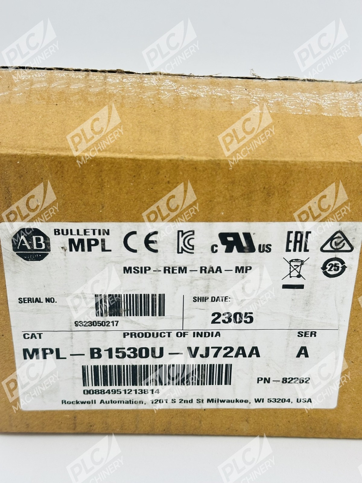 Allen Bradley MPL-B1530U-VJ72AA Servo Motor Ser A - Image 2