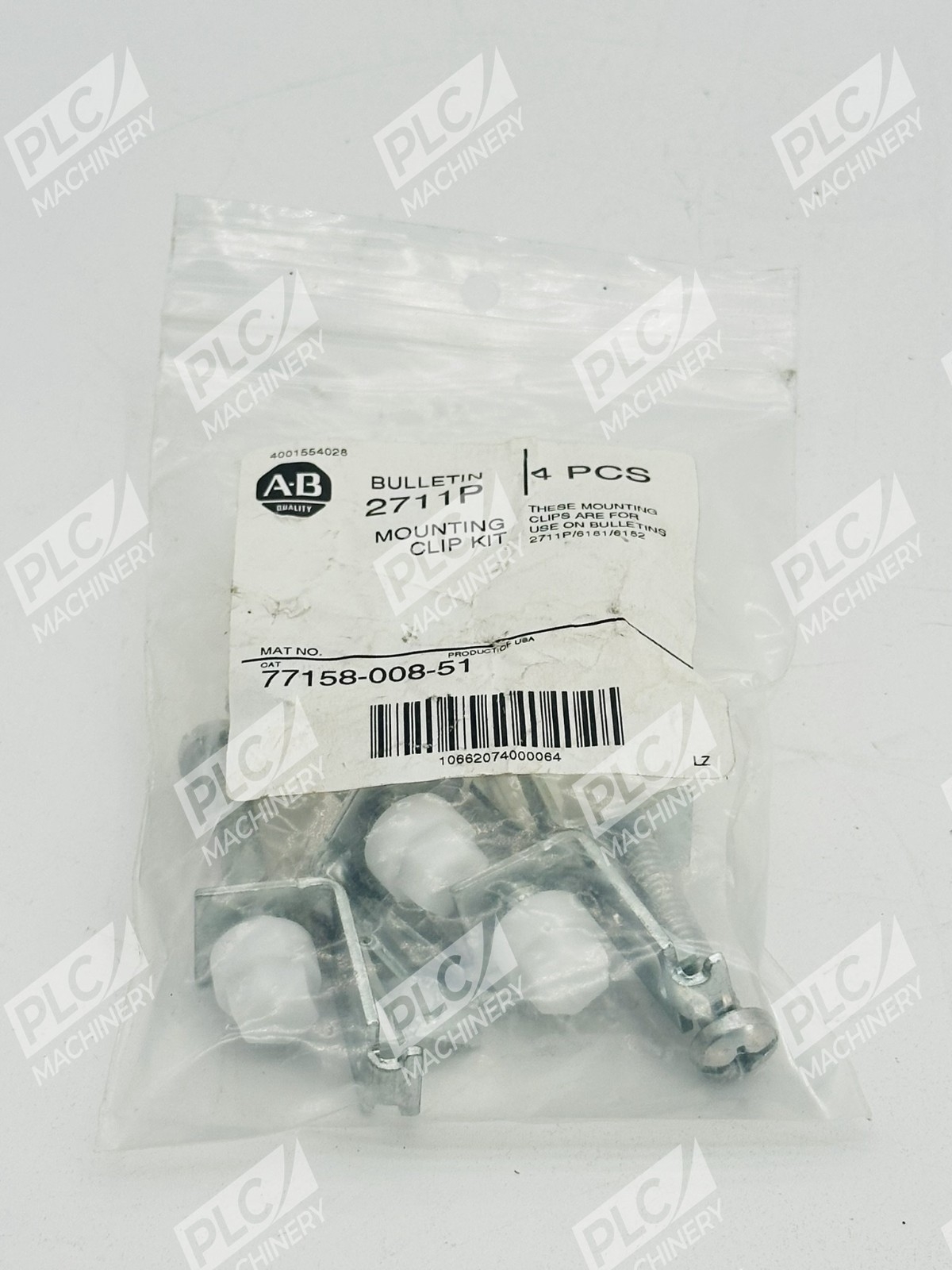 Allen Bradley 77158-008-51 Mounting Clip Kit Pack of 4