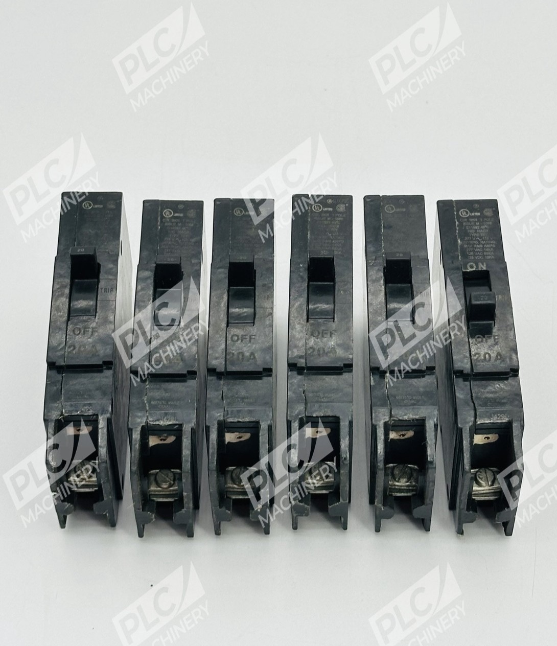 GE TEY120 Type TEY 1 Pole 20 Amp Bolt-On Circuit Breaker Lot of 6